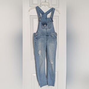 Squeeze Girls' (Size 8) Soft Washed Distressed Lightweight Denim/Jeans Overalls